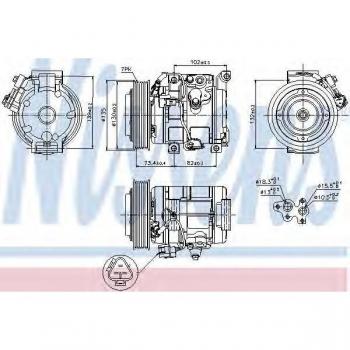 Compressore Aria Condizionata Nissens 89250 per Toyota RAV4 II SUV