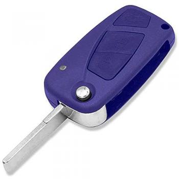 PliKey OcioDual – Boîtier clé Fiat, 3 boutons, lame pliable, couleur bleu
