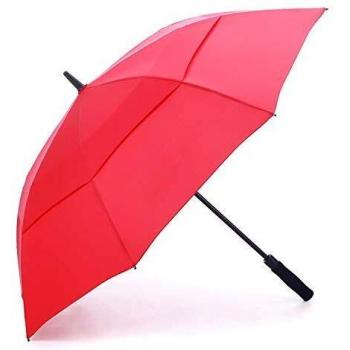 Red Rumblella 55” WindShield Golf Umbrella – Double Canopy, UV UPF 50+, Auto‑Opening