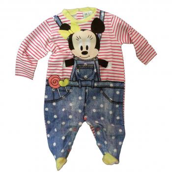 Tutina neonata con piedino cotone jersey MINNIE disney art. WD101080 (fragola, 0/1 mese)