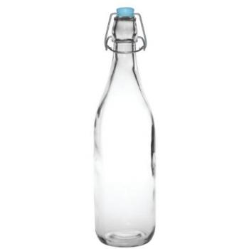 Olympia Premium Glass Water Bottles with Swing Cap Closure, 1.2L