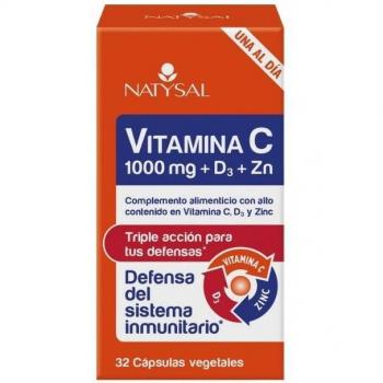 Vitamina C 1000Mg. + D3 + Zinc 32Cap. de Natysal NATYSAL