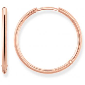 Pendientes de aro grandes de Thomas Sabo en plata y oro rosa de 18k