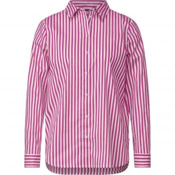 Street One Bluse Langarm Büro Gestreift Pink 38