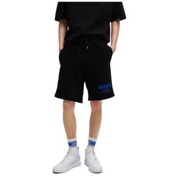 Hugo Blue Regular Fit Sweatshorts mit Label-Print Modell 'Nomario' in Black, Größe XXL