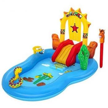 Bestway Planschbecken Wild West 264x188x140 cm mit aufblasbarem Pferd