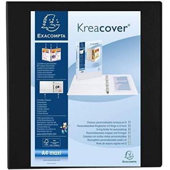 Exacompta Kreacover 4‑Ring Binder (A4+, 60 mm) – Black Edition