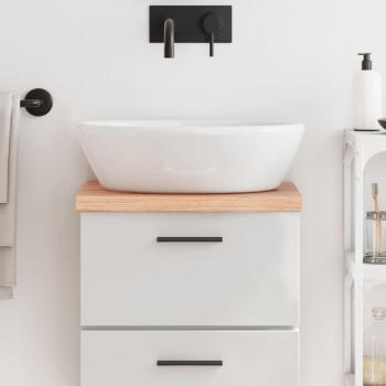 VidaXL Bathroom Countertop Light Brown 15.7x15.7x(0.8-1.6) Treated Solid Wood