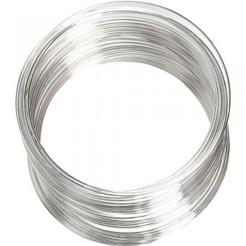 Bracelet en fil spirale, 6 cm, 0,8 mm, argenté, 1 pièce