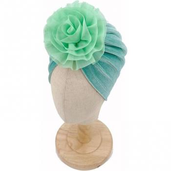 Fluwelen Baby Turban met Bloemen