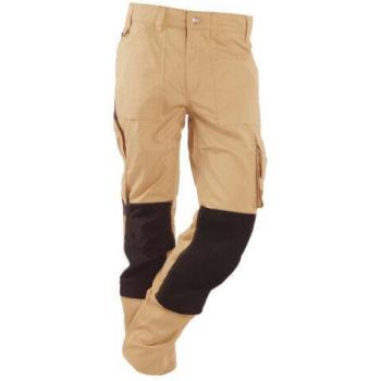 Pantalon utilitaire RICA LEWIS homme taille 38 beige, coupe droite, plusieurs compartiments
