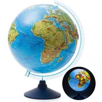 Exerz 32cm Relief Illuminated AR Globe, excellent condition