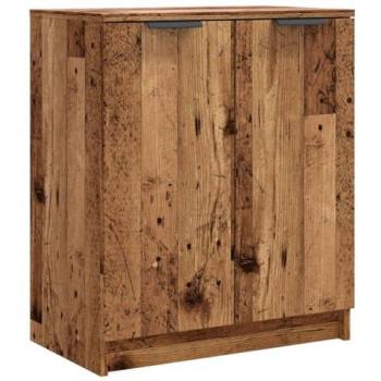 VidaXL Schuhschrank Schuhregal Schuhablage Schuhaufbewahrung Altholz-Optik 59x35x70 cm