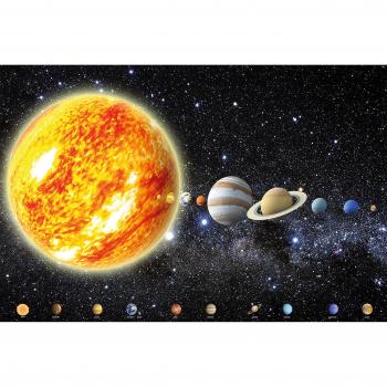 GREAT ART XXL Wandposter Sonnensystem – Planeten und Sterne – Dekoration für Kinderzimmer (140 x 100 cm)