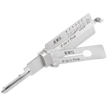 Lishi 2 en 1 KW5: Abridor de Cerraduras y Herramienta Manual de Plata