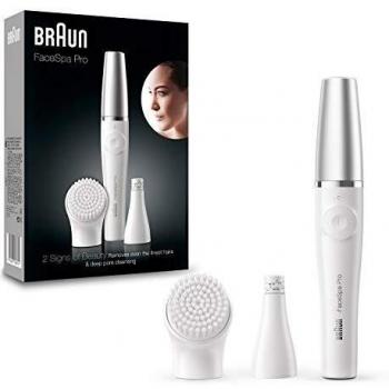 Braun FaceSpa Pro SE910 2-in-1 Beauty-Gerät zur Gesichts-Epilation Epilierer Weiß, Silber