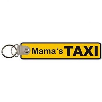 Mama’s TAXI Keychain – 15 cm x 3 cm, Polyesterfaser, beidseitig bestickt