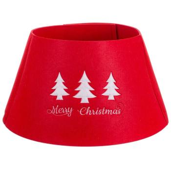 Couvre-pied festif en feutre rouge 57x57x28cm