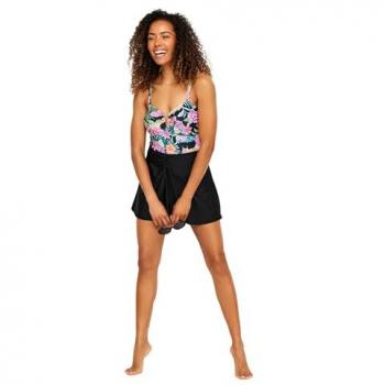 M&Co Women's Black Ruched Front Swim Skirt (Size 22)