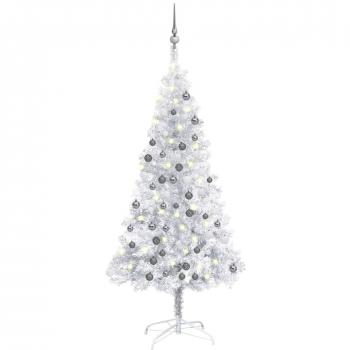 Arbre de Noël Artificiel LED 120 cm PET, Boules Argentées – VidaXL