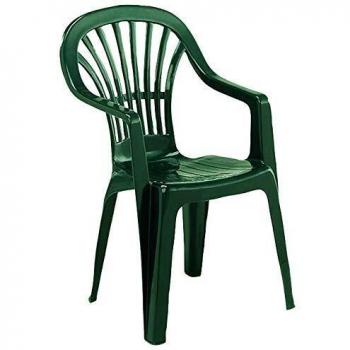 SATURNIA 8330031 Silla Resina Monoblock Respaldo Alto Verde Zena