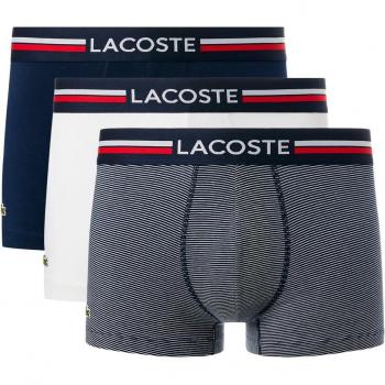 Set di 3 Boxer Lacoste Blu Scuro e Bianco