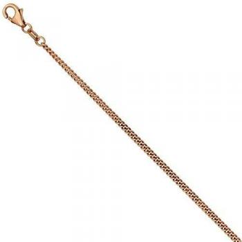 Rotgold‑Panzerkette 585, 50 cm Länge, 2,0 mm, Gold‑Kette mit Karabiner