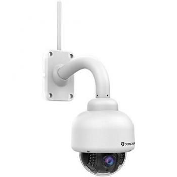 Caméra IP Extérieure Dericam 1080P PTZ Zoom 4X, Vision Nocturne, Carte 32 Go préinstallée