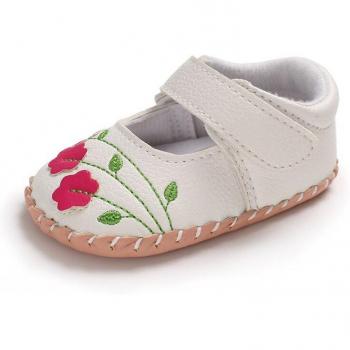 Chaussures Premiers Pas Bébé Fille Garçon Semelle Caoutchouc Souple Fait Main Fleurs