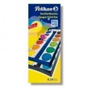 Pelikan Deckfarbkasten Farbkasten 24 Farben mit Deckweiß K24 Din