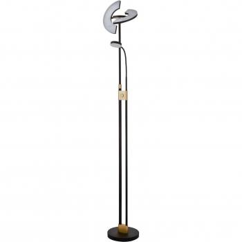 Gio Modern LED Floor Lamp in Satin Brass