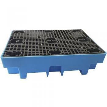 SCHLLER PE 2-Drum Spill Tray with Grate, 240L Capacity