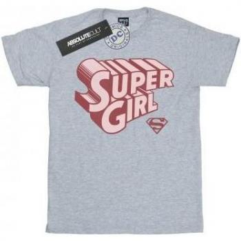 Supergirl Retro Logo Vriendje Shirt (L, Witte Kleur)