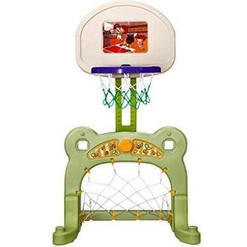 HOMCOM Mini Basketballstativ – 2‑in‑1 Set für Kinder, Grün, 61 × 53 × 99 cm