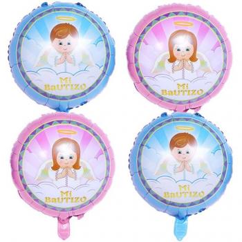 Ballon aluminium 18 pouces rond dessin animé trésor mâle et femelle fournitures de baptême ange bébé