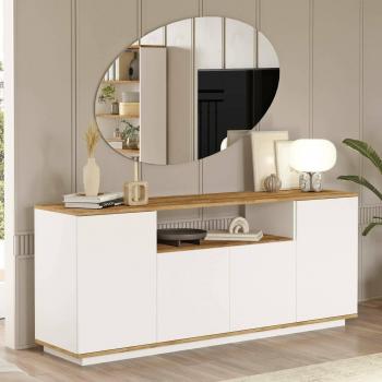 Buffet Pratique 180 x 445 x h75 cm Chêne Blanc
