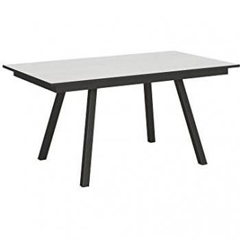 Mesa de diseño extensible 90x16/220 cm Mirhi Fresno Blanco Antracita