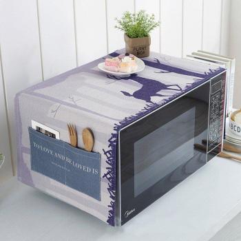 Microwave Oven Dust Cover with Elk Print and Storage Bags