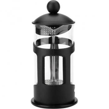 Contenedor de café de cristal con diseño de acero inoxidable