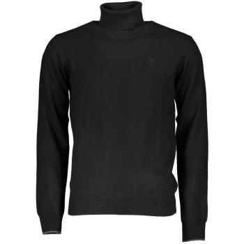 North Sails, Turtlenecks, male, Black, Size: 2XL Embroidered Turtleneck Sweater in Fibers