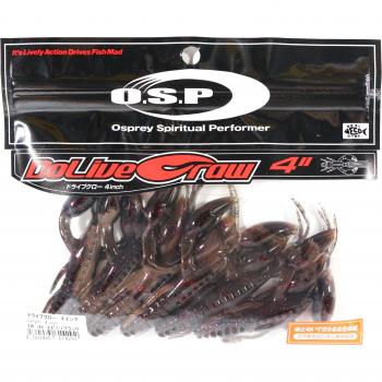 Leurre souple OSP Dolive Craw couleur noire, longueur 10 cm