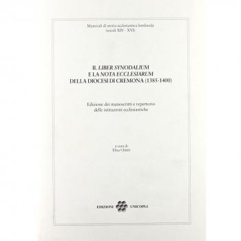 Il «liber synodalium» e la «nota ecclesiarum» della diocesi di Cremona