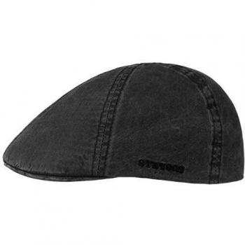 Stetson Flat Cap „Sicherer Schirm“ – Bio-Baumwolle, schwarz, Herren