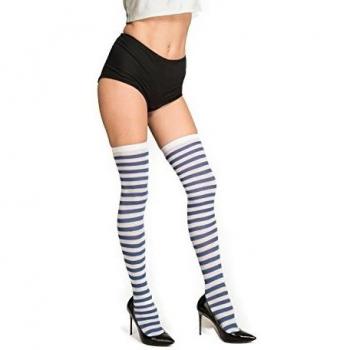 Calze Blu e Bianche Striate Trasparenti
