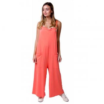 One Size AMBERCORAL Loose Fit Cotton Jumpsuit