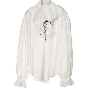 Rüschene Herrenhemd „Weiße Welle“