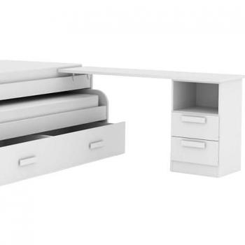 Table-lit MueMue 76,5x242x45 cm, tiroir blanc ABS