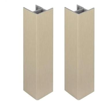 Angle de plinthe 120 mm finition inox – connecteur pied meuble en PVC
