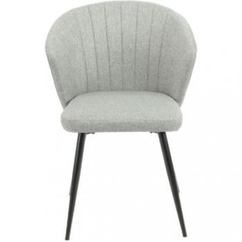 Sedia Relax Krid 44/41/82 cm, Grigio Pallido, Piedi Neri Metallo