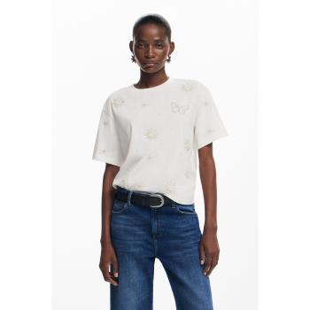 Desigual Camiseta Borboletas Algodão Tamanho M